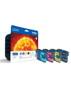 Brother LC980 Pack de 4 Cartuchos de Tinta Originales -...