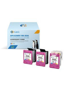 G&G HP 302XL Color Pack de 3 Cartuchos de Tinta...