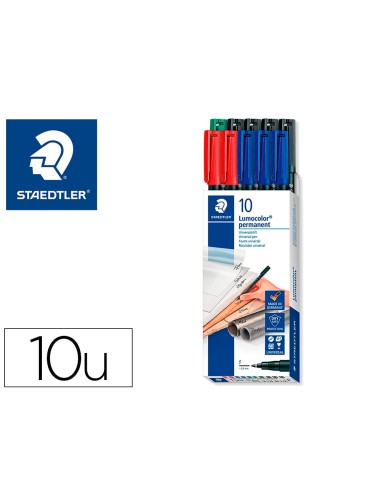 Rotulador staedtler lumocolor retroproyeccion punta de fibra 318 caja de 10 unidades colores surtidos