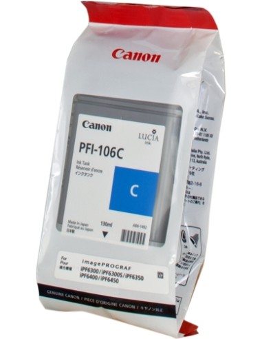 Canon PFI106 Cyan Cartucho de Tinta Original - PFI106C/6622B001
