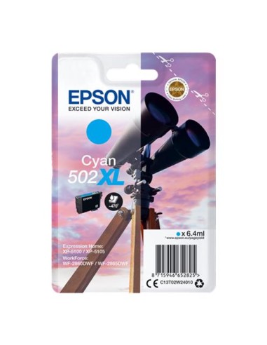 Epson 502XL Cyan Cartucho de Tinta Original - C13T02W24010