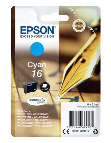 Epson T1622 Cyan Cartucho de Tinta Original - C13T16224012