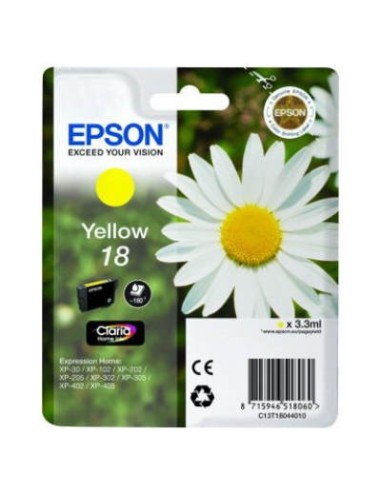 Epson T1804 (18) Amarillo Cartucho de Tinta Original - C13T18044012