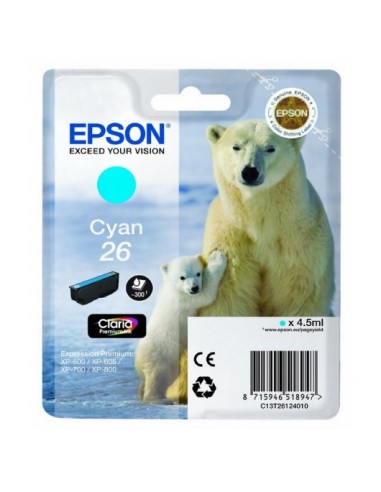 Epson T2612 (26) Cyan Cartucho de Tinta Original - C13T26124012