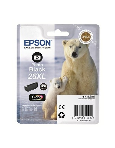 Epson T2631 (26XL) Negro Photo Cartucho de Tinta Original - C13T26314012