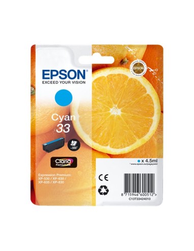 Epson T3342 (33) Cyan Cartucho de Tinta Original - C13T33424012