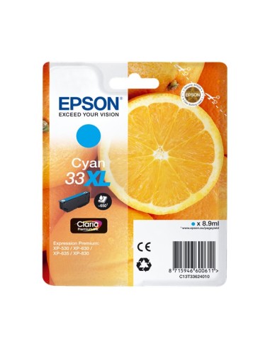 Epson T3362 (33XL) Cyan Cartucho de Tinta Original - C13T33624012