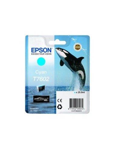 Epson T7602 Cyan Cartucho de Tinta Original - C13T76024010