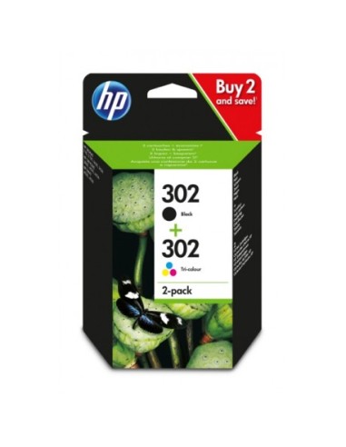 HP 302 Negro + Color Pack de 2 Cartuchos de Tinta Originales - X4D37AE