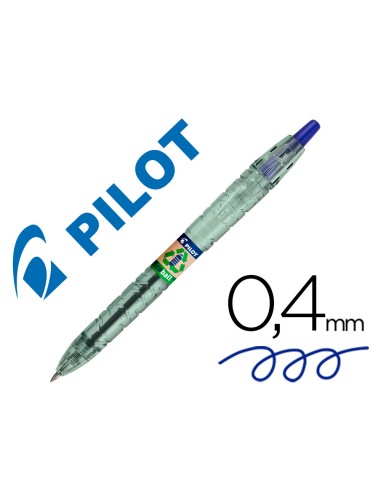 Boligrafo pilot ecoball plastico reciclado tinta aceite punta de bola 1 mm color azul
