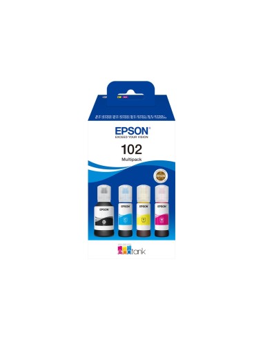 Epson 102 Pack de 4 Botellas de Tinta Originales - C13T03R640
