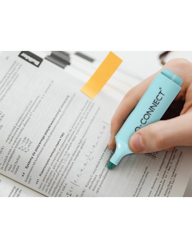 Rotulador q connect fluorescente pastel punta biselada estuche de sobremesa 8 colores surtidos