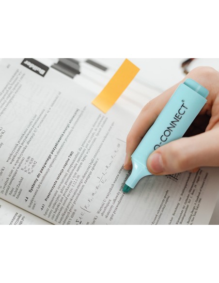 Rotulador q connect fluorescente pastel punta biselada estuche de sobremesa 8 colores surtidos