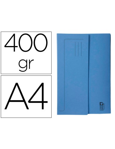Subcarpeta cartulina exacompta clean safe pocket horizontal din a4 con 2 solapas azul 400 gr paquete