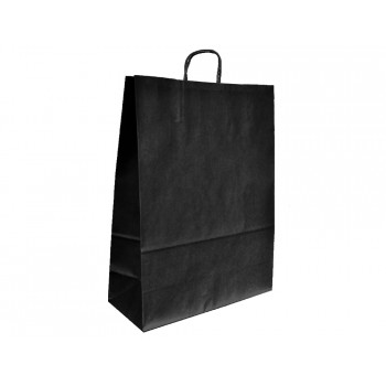 Bolsa kraft q connect negro asa retorcida 240x100x310 mm