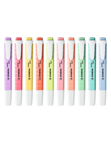 Rotulador stabilo fluorescente swing cool pastel deskset estuche de 18 unidades colores surtidos