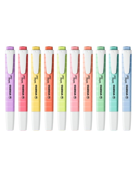Rotulador stabilo fluorescente swing cool pastel deskset estuche de 18 unidades colores surtidos