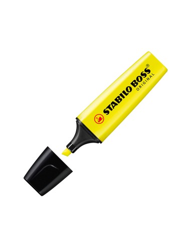 Rotulador stabilo boss fluorescente 70 amarillo estuche de 4 unidades
