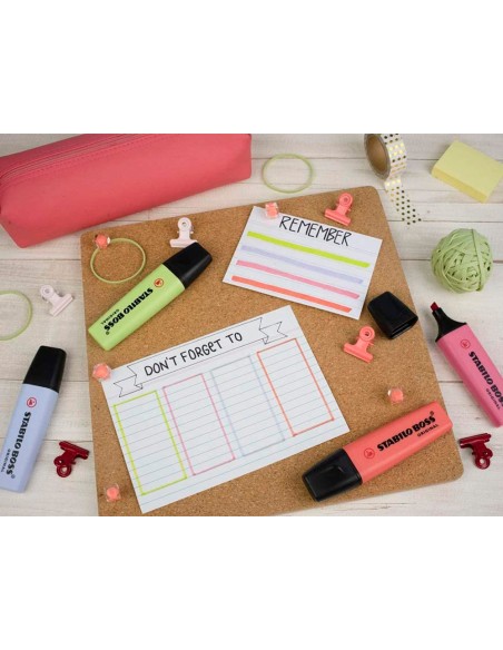 Rotulador stabilo boss fluorescente 70 pastel estuche de 4 unidades colores nuevos 2021 surtidos
