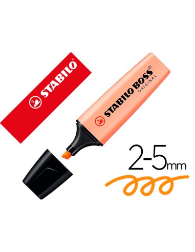 Rotulador stabilo boss fluorescente 70 pastel naranja palido