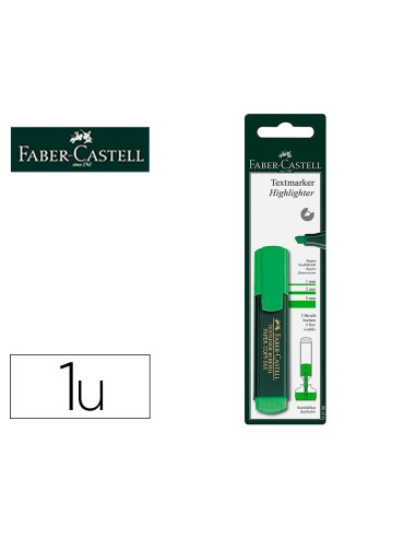 Rotulador faber castell fluorescente textliner 48 63 verde blister de 1 unidad