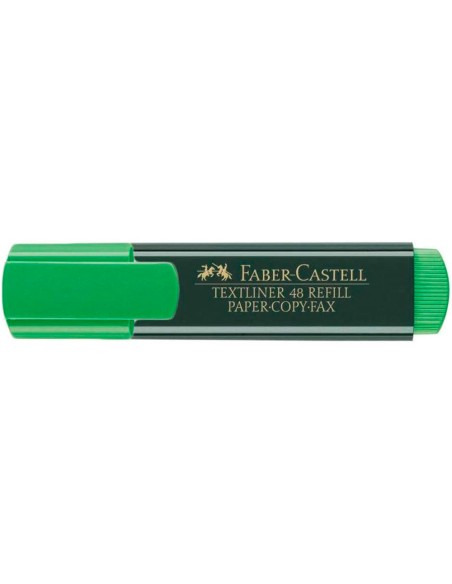 Rotulador faber castell fluorescente textliner 48 63 verde blister de 1 unidad