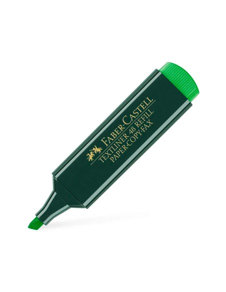 Rotulador faber castell fluorescente textliner 48 63 verde blister de 1 unidad
