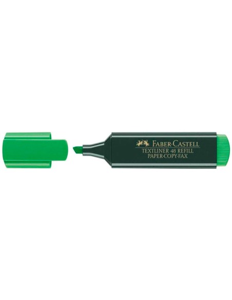 Rotulador faber castell fluorescente textliner 48 63 verde blister de 1 unidad