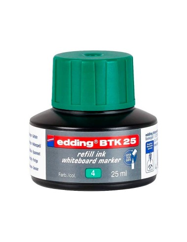 Tinta rotulador edding pizarra blanca btk 25 color verde frasco de 25 ml