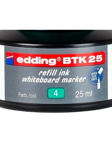 Tinta rotulador edding pizarra blanca btk 25 color verde frasco de 25 ml