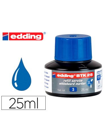 Tinta rotulador edding pizarra blanca btk 25 color azul frasco de 25 ml