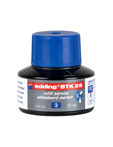 Tinta rotulador edding pizarra blanca btk 25 color azul frasco de 25 ml
