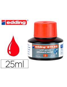Tinta rotulador edding pizarra blanca btk 25 color rojo frasco de 25 ml