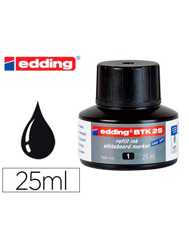 Tinta rotulador edding pizarra blanca btk 25 color negro frasco de 25 ml