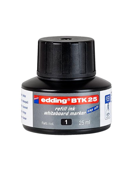 Tinta rotulador edding pizarra blanca btk 25 color negro frasco de 25 ml