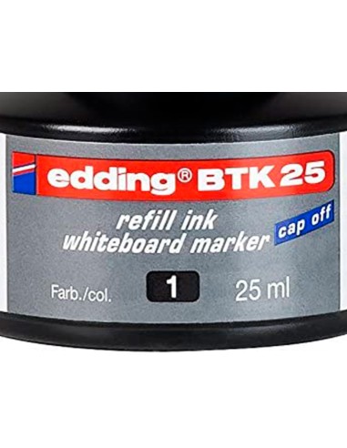 Tinta rotulador edding pizarra blanca btk 25 color negro frasco de 25 ml