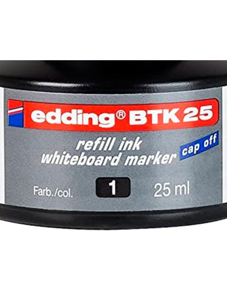 Tinta rotulador edding pizarra blanca btk 25 color negro frasco de 25 ml