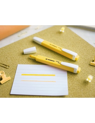 Rotulador stabilo fluorescente swing cool pastel amarillo cremoso
