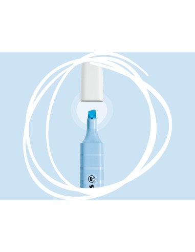 Rotulador stabilo fluorescente swing cool pastel azul nublado