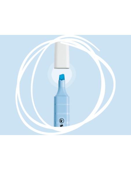 Rotulador stabilo fluorescente swing cool pastel azul nublado