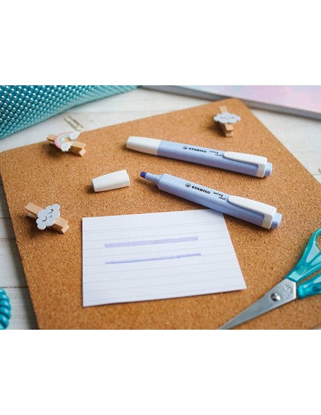 Rotulador stabilo fluorescente swing cool pastel azul nublado