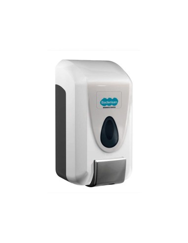Dispensador para gel y jabon bacterisan para pared manual capacidad 800 ml color blanco 120x110x240 mm