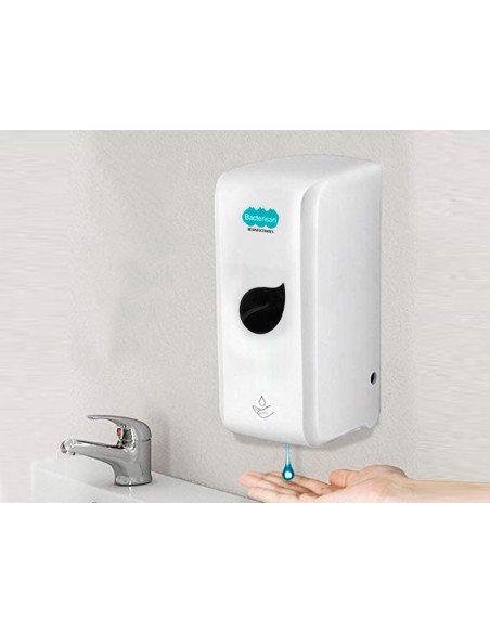 Dispensador para gel y jabon bacterisan para pared automatico 800 ml blanco 125x140x270 mm