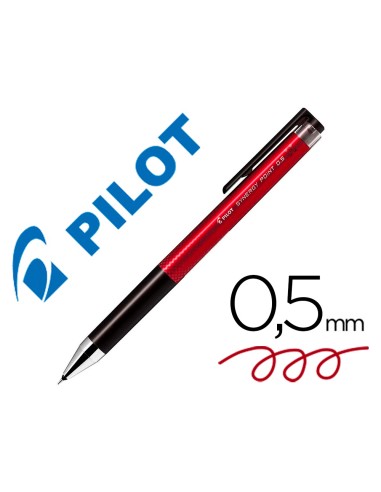 Boligrafo pilot synergy point retractil sujecion de caucho tinta gel 05 mm rojo