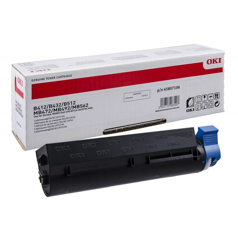 Toner oki b412dn 432dn 512dn mb472dnw 492dn negro 700 pag