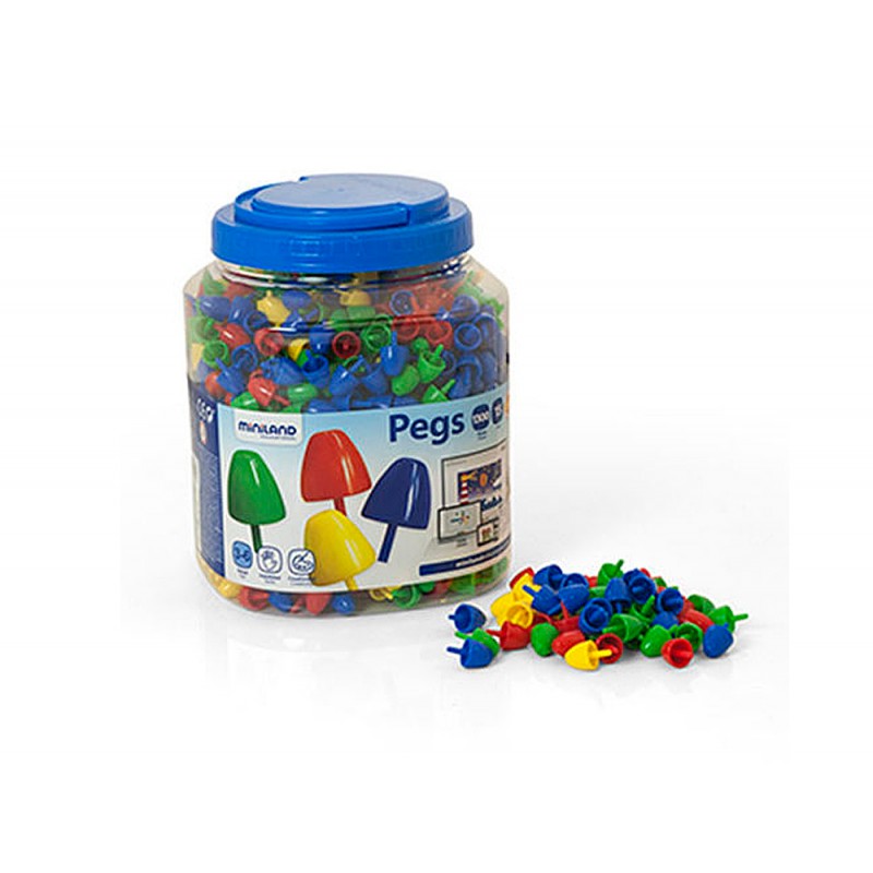 Juego miniland pegs bote de 1300 piezas de 15 mm