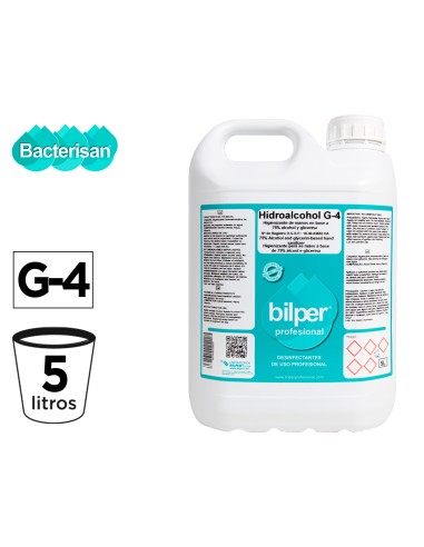Gel hidroalcoholico higienizante bacterigel g5 virucida bactericida fungiciday levuricida garrafa 5 litros