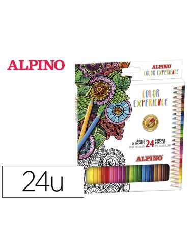 Lapices de colores alpino experience mina premium 33 mm caja carton de 24 unidades colores