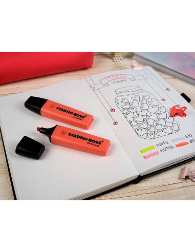 Rotulador stabilo boss fluorescente 70 pastel coral meloso