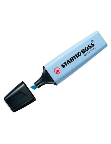 Rotulador stabilo boss fluorescente 70 pastel azul nublado